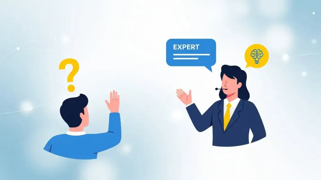 ドルコスト平均法に関するよくある質問(Q&A)と、それに対する簡潔で明確な回答の解決イメージ図。